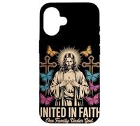 United in Faith Vintage Jésus Christian Streetwear Coque pour iPhone 16