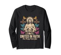 United in Faith Vintage Jésus Christian Streetwear Manche Longue
