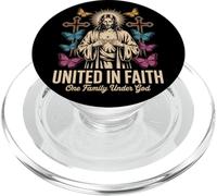 United in Faith Vintage Jésus Christian Streetwear PopSockets PopGrip pour MagSafe