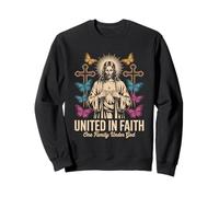 United in Faith Vintage Jésus Christian Streetwear Sweatshirt