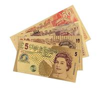 United Kindom Gold Bills, 5/10/20/50 Queen Elizabeth II Gold Bill UK Royal Family Gifts