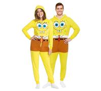 United Labels Bob l'éponge Costume pour Adulte, L, Jaune, Combinaison Unisexe, Combinaison avec Capuche, Costume Une pièce pour la fête de Carnaval