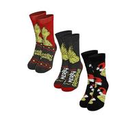 United Labels Chaussettes The Grinch pour Femmes et Hommes - Chaussettes Unisexe pour Sneakers pour Femmes et Hommes (Lot de 3), multicolore, 40-45