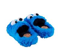 United Labels Chaussons Monstres de miettes, 35-37, 3D peluche pantoufles femme et homme, pantoufles avec motif Sesame Street Monstres de miettes Cookie Monster bleu