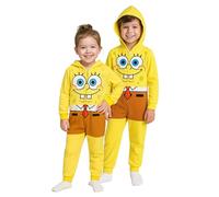 United Labels Combinaison à Capuche Bob l'éponge pour Filles et garçons - Combinaison pour Enfants Onesie Une pièce Jaune Unisexe (DE/NL/SE/PL, Numérique, 122, 128, Régulier, Jaune)