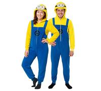 United Labels Costume Minions pour Adultes, L, Jaune Bleu, Combinaison Unisexe, Combinaison avec Capuche, Une pièce pour la fête de Carnaval