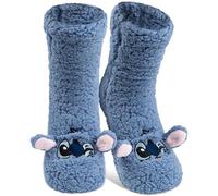 United Labels Disney Lilo & Stitch Chaussettes douillettes pour femme, bleues, taille unique 38-43, chaussettes stoppeurs moelleuses avec doublure sherpa, chaussettes chaudes, chaussettes de refuge