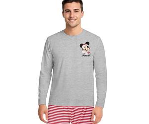 United Labels Disney Mickey Mouse Pyjama pour homme, gris et rouge, ensemble de pyjama long, pyjama de Noël, gris/rouge, M