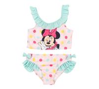 United Labels Disney Minnie Mouse Bikini pour fille avec volants Rose Turquoise Maillot de bain 2 pièces Maillot de bain pour enfant, Rose/turquoise, 110-116