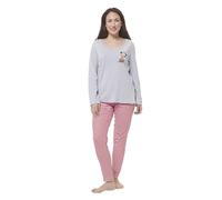 United Labels Disney Minnie Mouse Pyjama long pour femme, gris et rouge, pyjama de Noël, gris/rouge, M
