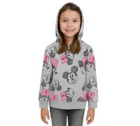 United Labels Disney Minnie Mouse Sweat à capuche pour fille - Pull à capuche pour enfant Gris/rose, gris/rose, 122 cm-128 cm
