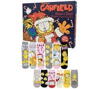 United Labels Garfield Calendrier de l'Avent avec 12 paires de chaussettes pour femme, taille 35-41, calendrier avec baskets et chaussettes longues, calendrier de Noël, cadeau