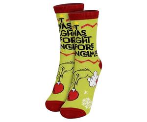 United Labels Grinch Chaussettes pour Femme, Vertes, Drôles Twas the Night Before Grinchmas, de Noël, Vert, 39-42