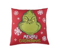 United Labels Grinch Merry Grinchmas Coussin décoratif en peluche Rouge 40 x 40 cm