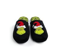 United Labels Grinch Pantoufles Femme Homme Noir Unisexe Pantoufles Hiver Chaussons Noël, Noir , 38/39 EU