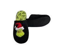 United Labels Grinch Pantoufles Femme Homme Noir Unisexe Pantoufles Hiver Chaussons Noël, Noir , 40/41 EU