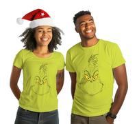 United Labels Grinch T-shirt unisexe vert col rond T-shirt à manches courtes pour homme et femme Haut de Noël, vert, M