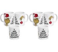 United Labels Grinch Tasse 320 ml, Twas the Night Before Grinchmas, Céramique, Café, Noël Drôle (Lot de 2)