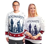 United Labels Harry Potter Poudlard Merch Pull de Noël pour homme et femme, blanc, sweat-shirt, 100% polyacrylique, Blanc, S