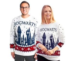 United Labels Harry Potter Poudlard Pull-hiver, Marchandise pour femmes et hommes, Blanc, Sweatshirt, 100% Polyacrylique, Blanc., M