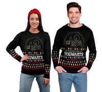 United Labels Harry Potter Pull d'hiver unisexe I'd Rather Stay at Poudlard This Christmas - Noir - Pull d'hiver en tricot pour homme et femme, Noir , XXL