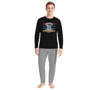 United Labels Harry Potter Pyjama pour homme long, Gris Noir, Hogwarts, Ensemble de pyjama comprenant un t-shirt à manches longues et un pantalon, Pyjama pour homme, gris/noir, XXL