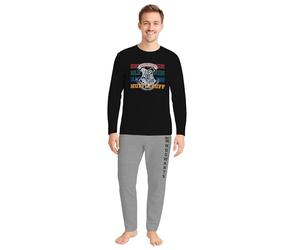 United Labels Harry Potter Pyjama pour homme long, Gris Noir, Hogwarts, Ensemble de pyjama comprenant un t-shirt à manches longues et un pantalon, Pyjama pour homme, gris/noir, XXL