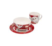 United Labels Harry Potter Service de table 3 pièces, en porcelaine, rouge, avec assiette Ø 19 cm, tasse 220 ml et bol de 330 ml