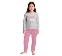 United Labels Hello Kitty Pyjamas pour Filles - Pink Bow Ensemble Pyjama Enfants Manches Longues Haut avec Pantalon Rose/Gris (DE/NL/SE/PL, Numérique, 122, 128, Regular, Rose/Gris)