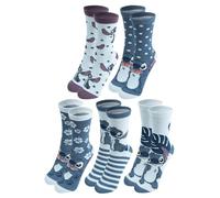 United Labels Lot de 5 paires de chaussettes Disney Lilo & Stitch pour femme, bleu, 38-43, Chaussettes pour femme, Bas pour femmes