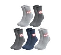 United Labels Lot de 5 paires de chaussettes Marvel pour homme, gris bleu, 40-45, chaussettes pour homme, logo Marvel, gris/bleu, 40-45
