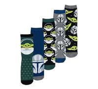 United Labels Lot de 5 Paires de Chaussettes The Mandalorian pour Homme - Star Wars Baby Yoda Grogu et Stormtrooper, Multicolore, 40-45
