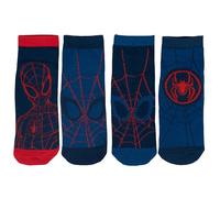 United Labels Marvel Spiderman Chaussettes pour garçons Baskets Chaussettes pour enfants Bleu/Rouge (pack de 4) (as3, numeric, numeric_27, numeric_30, regular, 27-30)