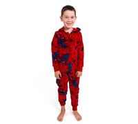 United Labels Marvel Spiderman Combinaison à Capuche pour garçons, Rouge, 110-116, Combinaison Longue, Pyjama Une pièce pour Enfants