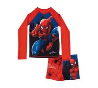 United Labels Marvel Spiderman Maillot 2 pièces Anti-UV 30 garçon, Rouge/Bleu, 110/116, T-Shirt + Short