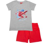 United Labels Miraculous Pyjama pour fille - Ladybug Set pyjama enfants manches courtes haut avec pantalon gris/rouge 110/116