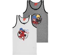 United Labels Miraculous Sous-maillot pour filles - Ladybug Débardeur Enfant Sous-mains Blanc/Gris 134/140 (paquet de 2)