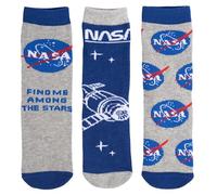 United Labels Nasa Lot de 3 paires de chaussettes pour garçon et enfant Bleu/gris, bleu/gris, 31/34