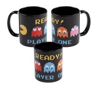 United Labels Pac-Man Tasse 320 ml, Ready! Player One Noir, Tasse à café en céramique, cadeau pour gamer