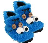 United Labels Pantoufles 3D en peluche avec fourrure et picots antidérapants Motif rue Sésame Bleu