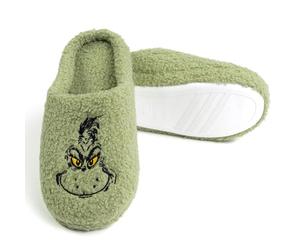 United Labels Pantoufles Grinch en peluche pour femmes, vert, pantoufles en polaire hivernale, pantoufles de Noël, vert, 39/40 EU