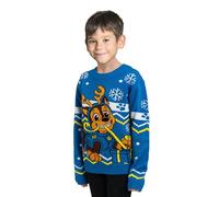 United Labels Paw Patrol Chase Pull de Noël en tricot pour garçon Bleu, bleu, 110-116