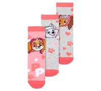 United Labels Paw Patrol Chaussettes Skye, Zuma, Everest pour filles - Enfants Sneakers Chaussettes pour enfants Rose/Gris (pack de 3) (DE/NL/SE/PL, Numérique, 23, 26, Rose)