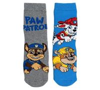 United Labels Paw Patrol Lot de 2 paires de chaussettes pour garçon - Chase, Rubble et Marshall - Bleu/gris, bleu/gris, 27-30