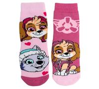United Labels Paw Patrol Skye & Everest Lot de 2 paires de chaussettes pour fille Rose/rose, rose, 23-26