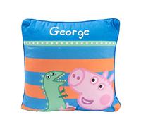 United Labels Peppa Pig Coussin décoratif en peluche Motif George et Schorsch Bleu 30 x 30 cm