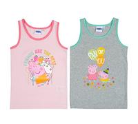 United Labels Peppa Pig Lot de 2 débardeurs, pour fille, rose, gris, multicolore, 110-116