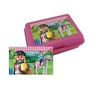 United Labels Playmobil Country Boîte à lunch pour fille Motif chevaux Rose