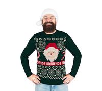 United Labels Pull de Noël en forme de Père Noël, Ugly Sweater pour homme, Vert, Sweatshirt, 100% Polyacrylique, vert, XL