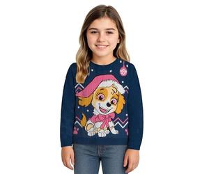 United Labels - Pull de Noël Paw Patrol Skye, Bleu/Rose, Pull en tricot d'hiver pour fille, Ugly Christmas Sweater, bleu/rose, 122-128